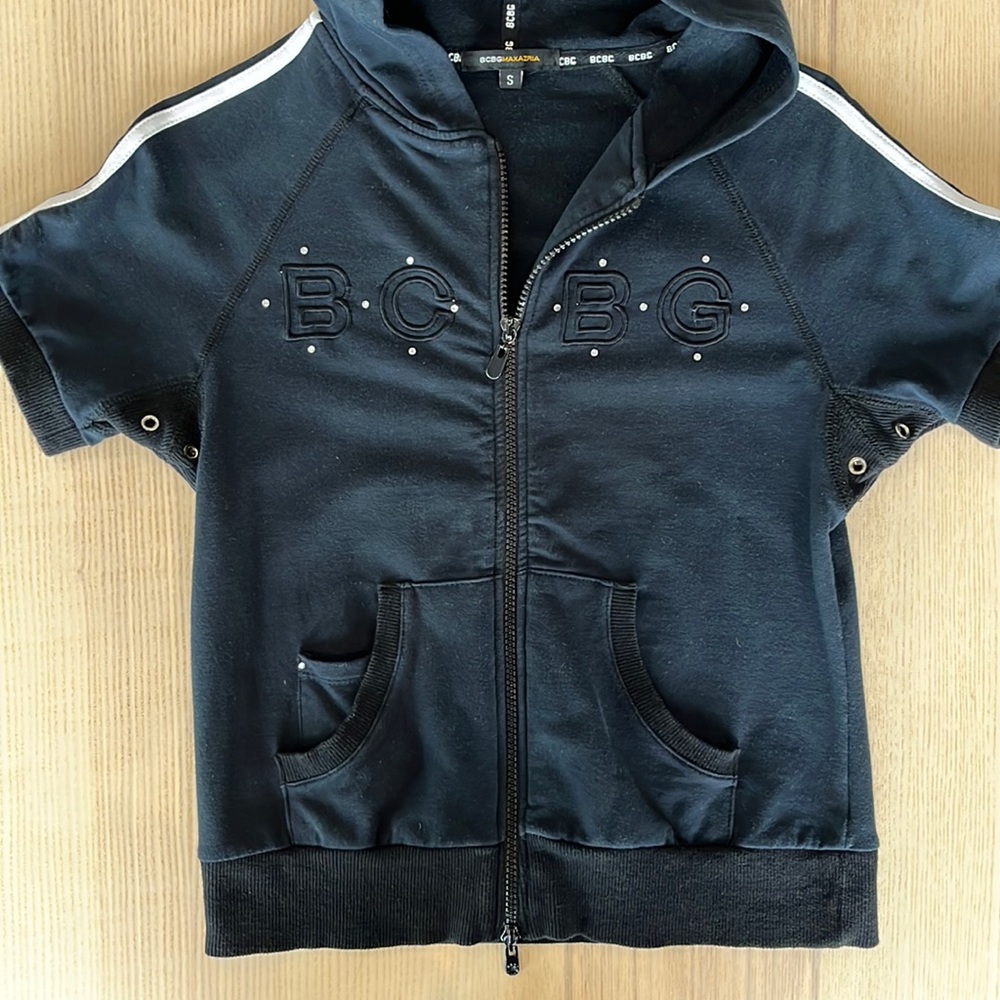 BCBG Maxazria Short Sleeve Zip Up EUC S